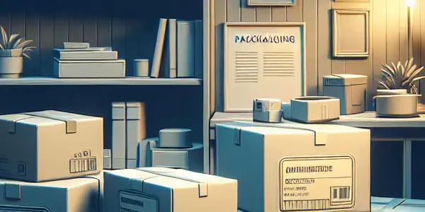 Discreet packaging environment with unmarked boxes and protective materials, emphasizing privacy for adult content.<a href=