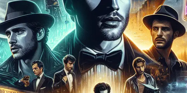 A dramatic movie poster featuring Liu Yayin amidst elements representing his diverse film genres and key symbols.