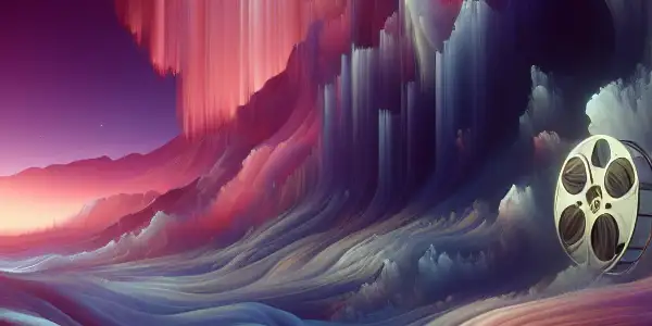 A dreamlike landscape symbolizing exploration and allure, filled with abstract shapes and vibrant colors reflecting sensuality and freedom.